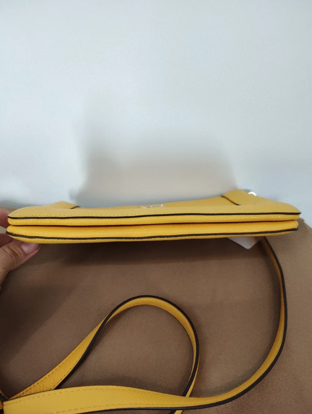 kate spade Yellow Pebbled Leather Lena 2 Compartment Crossbody Bag